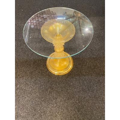  SimoEng 1980s Venetian Gold Rostrato Murano Glass Attributed Coffee Table
