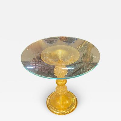  SimoEng 1980s Venetian Gold Rostrato Murano Glass Attributed Coffee Table