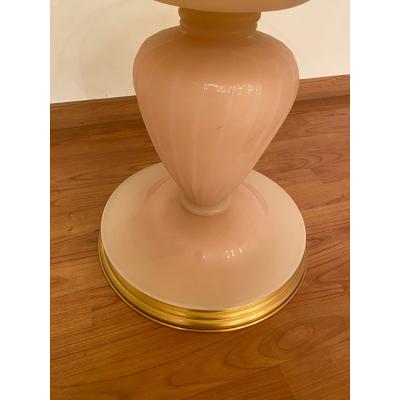  SimoEng 1990s Italian Venetian White and Gold Murano Glass Style Coffee Table