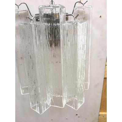  SimoEng 21st Century Clear Squared Murano Glass Wall Sconces