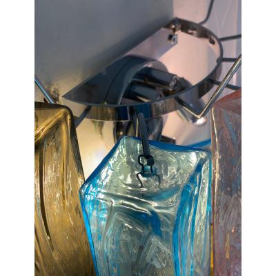  SimoEng 21st Century Multicolored Squared Murano Glass Wall Sconces a Pair