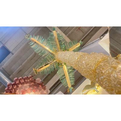 SimoEng 70s Vintage Palm Murano Glass Floor Lamp