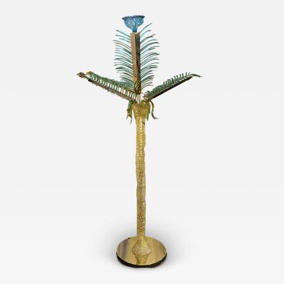  SimoEng 70s Vintage Palm Murano Glass Floor Lamp