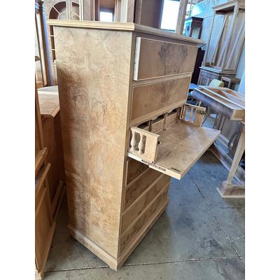  SimoEng 800 Empire Style Desk Chest of Drawers in Natural Burl Wood on Ash