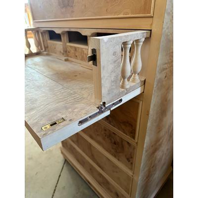  SimoEng 800 Empire Style Desk Chest of Drawers in Natural Burl Wood on Ash