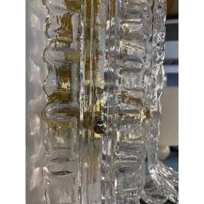  SimoEng A Pair of Contemporary Transparent Lingue Murano Glass Wall Lamp