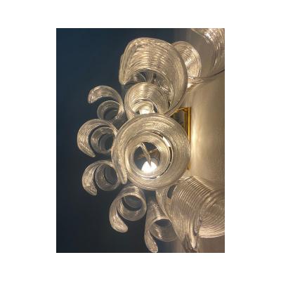  SimoEng A Pair of Contemporary Transparent Ricci Murano Glass