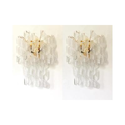  SimoEng A Pair of Contemporary Transparent Ricci Murano Glass