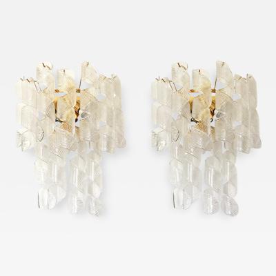  SimoEng A Pair of Contemporary Transparent Ricci Murano Glass