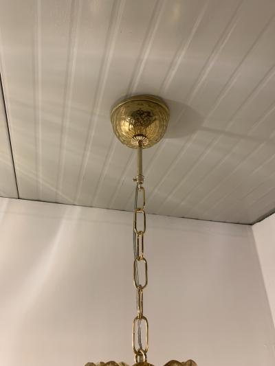  SimoEng Amber Murano Glass Chandelier With Flowers and Leaves