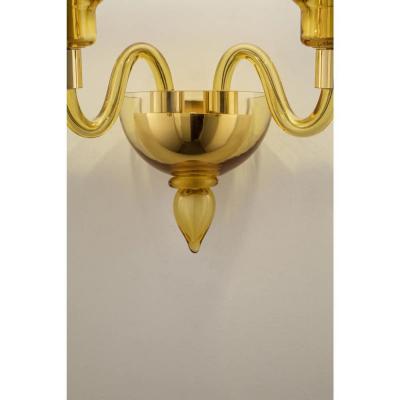  SimoEng Amber Murano Glass Sconce with Linear Design by Simoeng for Simoeng