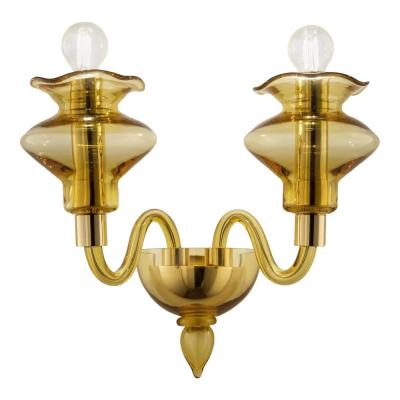  SimoEng Amber Murano Glass Sconce with Linear Design by Simoeng for Simoeng