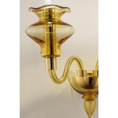  SimoEng Amber Murano Glass Sconce with Linear Design by Simoeng for Simoeng