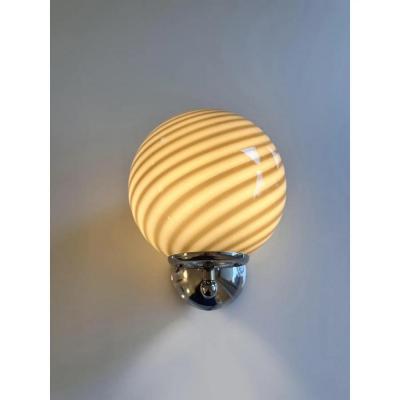  SimoEng Beige and Brown Rods Murano Glass Wall Sconces by Simoeng Set of 2