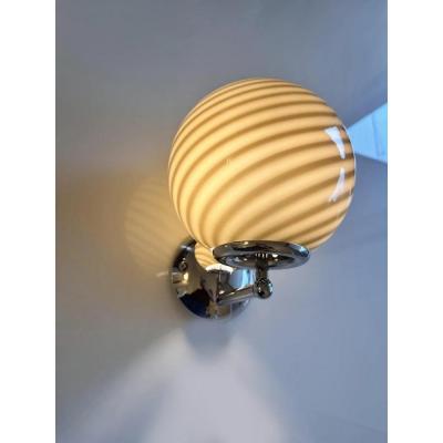  SimoEng Beige and Brown Rods Murano Glass Wall Sconces by Simoeng Set of 2
