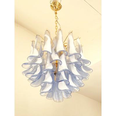  SimoEng Blue Selle Petali Murano Style Glass Sputnik Chandelier