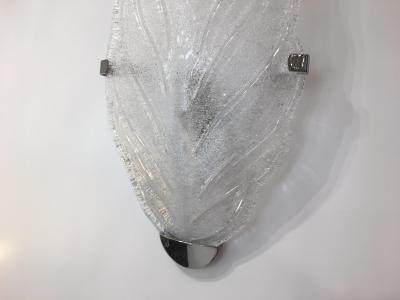 SimoEng CLEAR GRANIGLIA LEAF MURANO GLASS WALL SCONCE