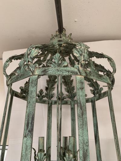  SimoEng Chandelier in Green Argilla Metal Wrought Iron Florentine Art Made in Italy