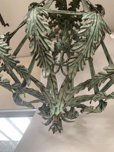  SimoEng Chandelier in Green Argilla Metal Wrought Iron Florentine Art Made in Italy