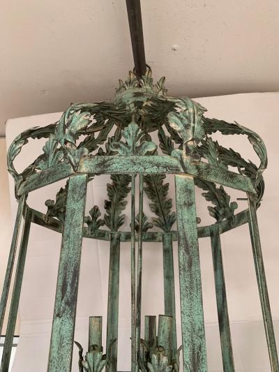  SimoEng Chandelier in Green Argilla Metal Wrought Iron Florentine Art Made in Italy