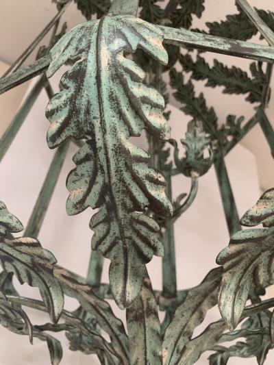  SimoEng Chandelier in Green Argilla Metal Wrought Iron Florentine Art Made in Italy