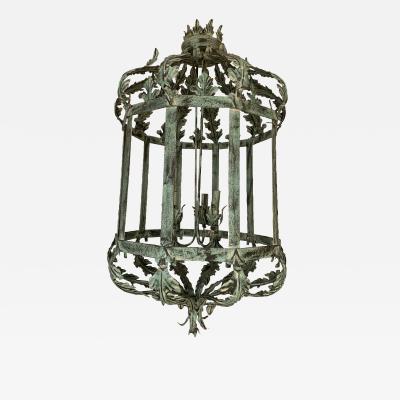  SimoEng Chandelier in Green Argilla Metal Wrought Iron Florentine Art Made in Italy