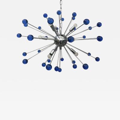  SimoEng Chandelier murano glass sputnik blue italian handmade
