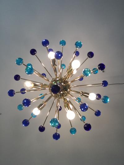  SimoEng Chandelier murano glass sputnik multicolors italian handmade
