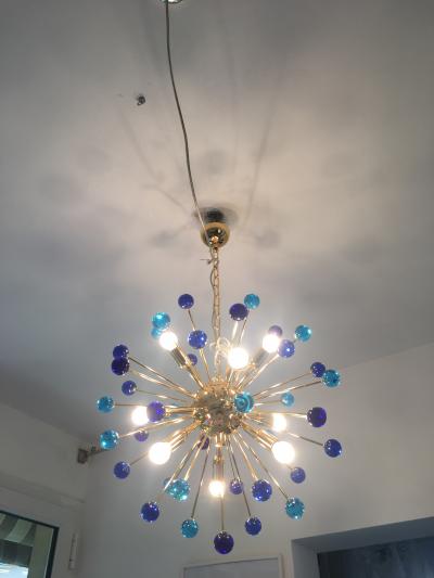  SimoEng Chandelier murano glass sputnik multicolors italian handmade