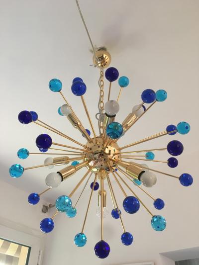  SimoEng Chandelier murano glass sputnik multicolors italian handmade