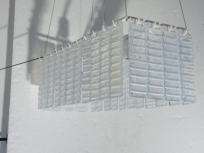  SimoEng Chandelier murano glass sputnik opalino italian handmade