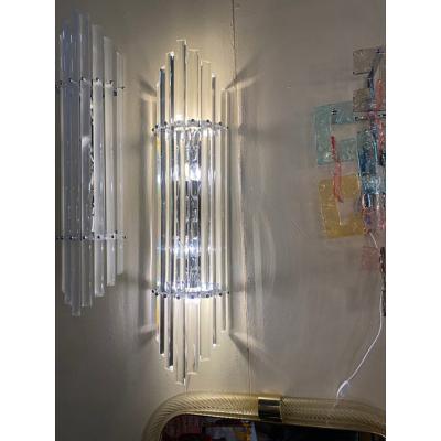  SimoEng Clear Bars Murano Glass Sconces in Dec Style