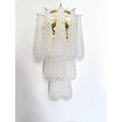  SimoEng Clear Conchiglie Murano Glass Gold Wall Sconce by Simoeng