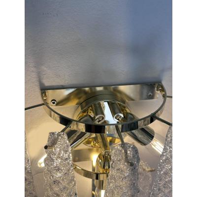  SimoEng Clear Conchiglie Murano Glass Gold Wall Sconce by Simoeng