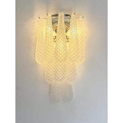  SimoEng Clear Conchiglie Murano Glass Gold Wall Sconce by Simoeng