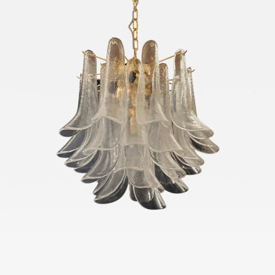 SimoEng Clear Selle Murano Glass and Gold 24k Chandelier