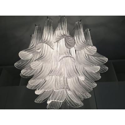  SimoEng Clear Selle Seghettate Murano Glass Venini Style Chandelier