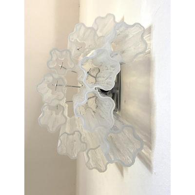  SimoEng Clear graniglia Murano Glass Wall Sconce