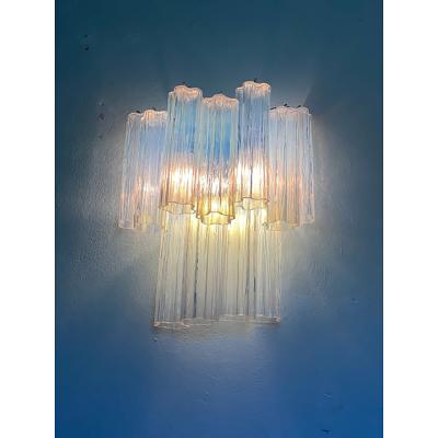  SimoEng Clear graniglia Murano Glass Wall Sconce