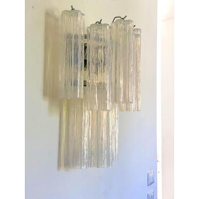  SimoEng Clear graniglia Murano Glass Wall Sconce