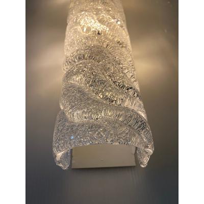  SimoEng Clear graniglia Murano Glass Wall Sconce