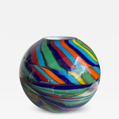  SimoEng Contemporary Abstarct Vase With Multicolored Reeds in Murano Glass
