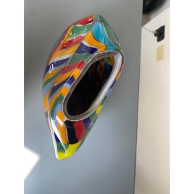  SimoEng Contemporary Abstract Oval Vase in Murano Glass