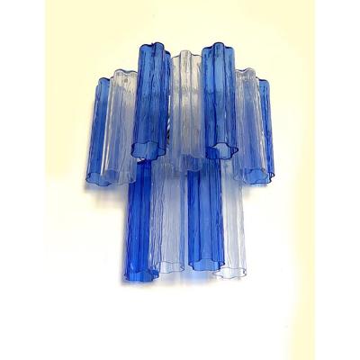 SimoEng Contemporary Blue Bicolor Tronchi Wall Sconce in Venini Style