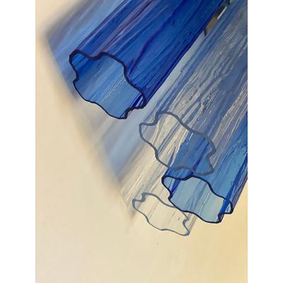  SimoEng Contemporary Blue Bicolor Tronchi Wall Sconce in Venini Style