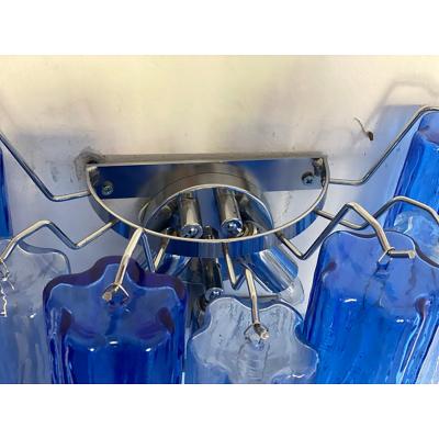  SimoEng Contemporary Blue Bicolor Tronchi Wall Sconce in Venini Style