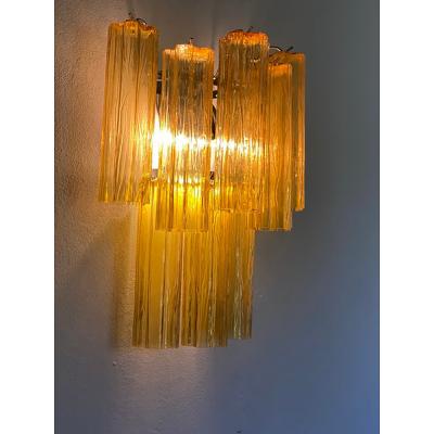  SimoEng Contemporary Blue Bicolor Tronchi Wall Sconce in Venini Style