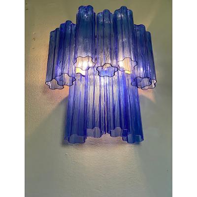 SimoEng Contemporary Blue Tronchi Wall Sconce in Venini Style