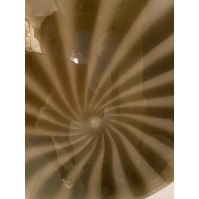  SimoEng Contemporary Brown Reeds on White Murano Glass Wall Sconce or Flush Mount