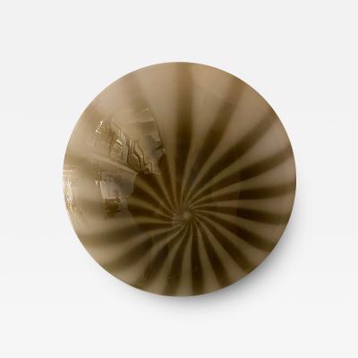  SimoEng Contemporary Brown Reeds on White Murano Glass Wall Sconce or Flush Mount